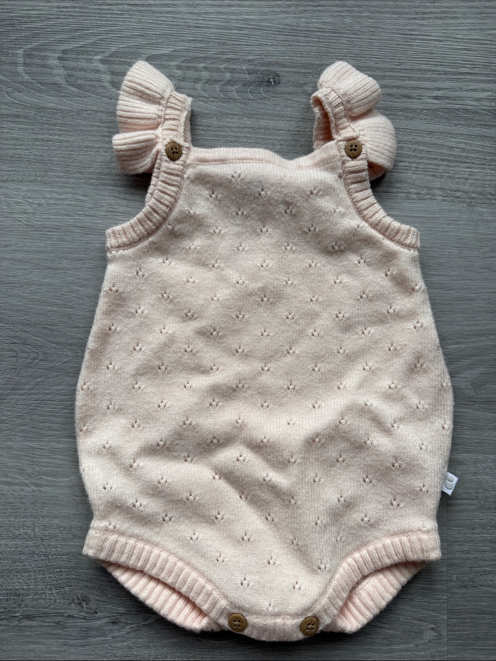 Soft Knit Pink Baby One-Piece Romper